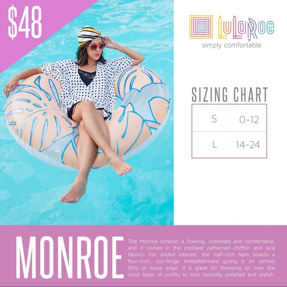 LuLaRoe Monroe Kimono with Fringe - Picture 5 of 8